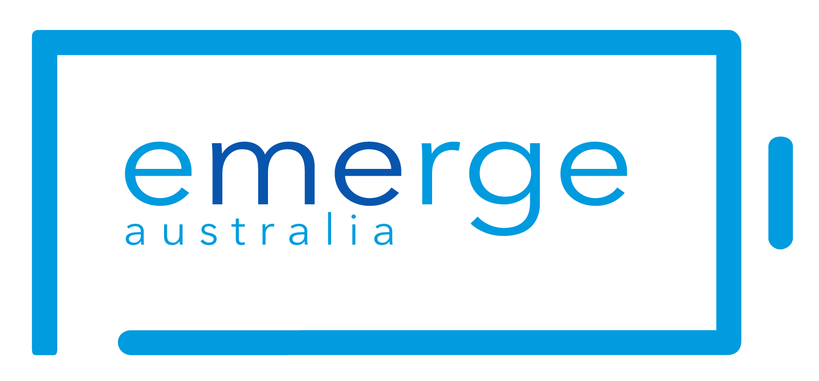 The logo for Emerge Australia, centered around the keyword ME/CFS.